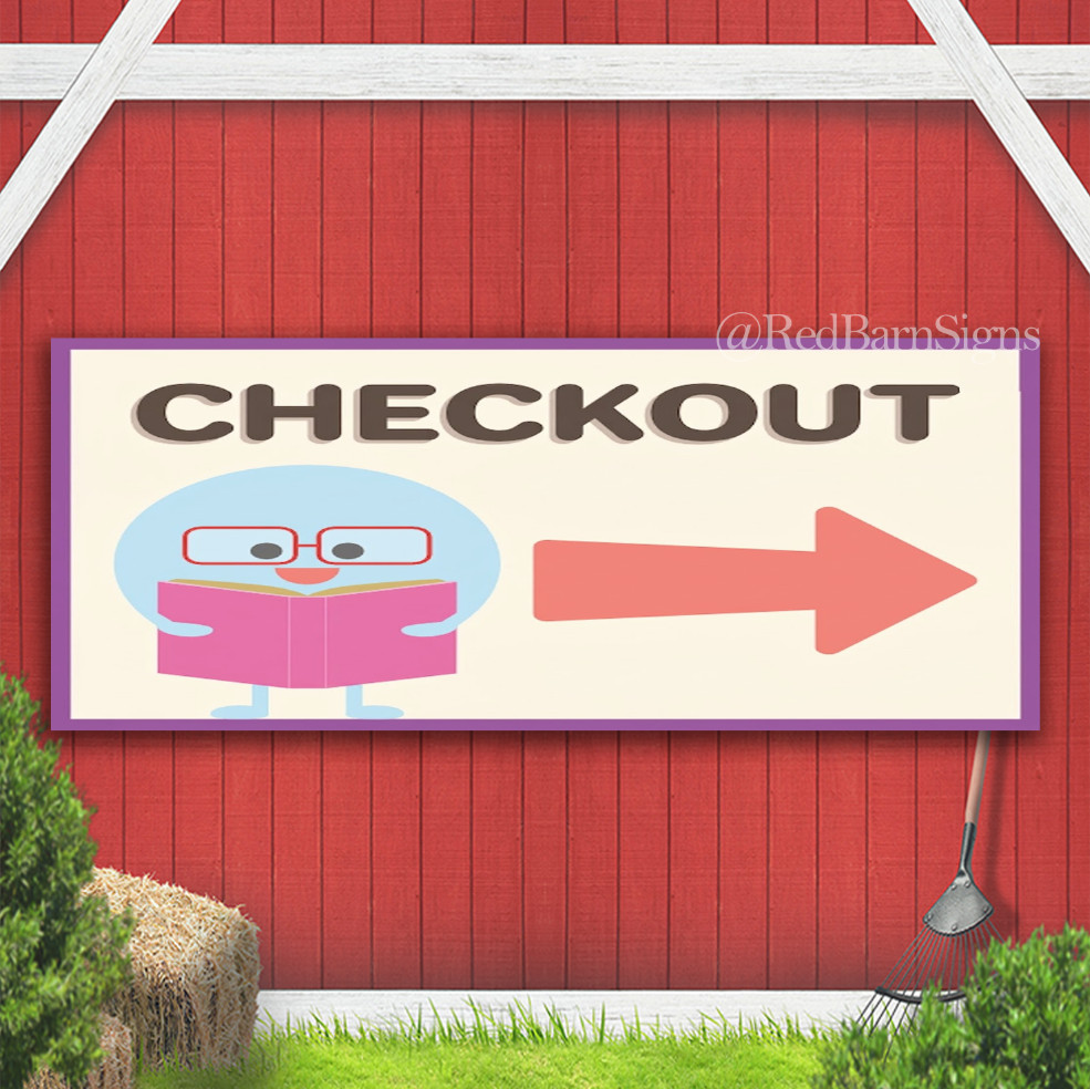 Checkout Right Arrow Indoor Outdoor Banner Sign with grommets