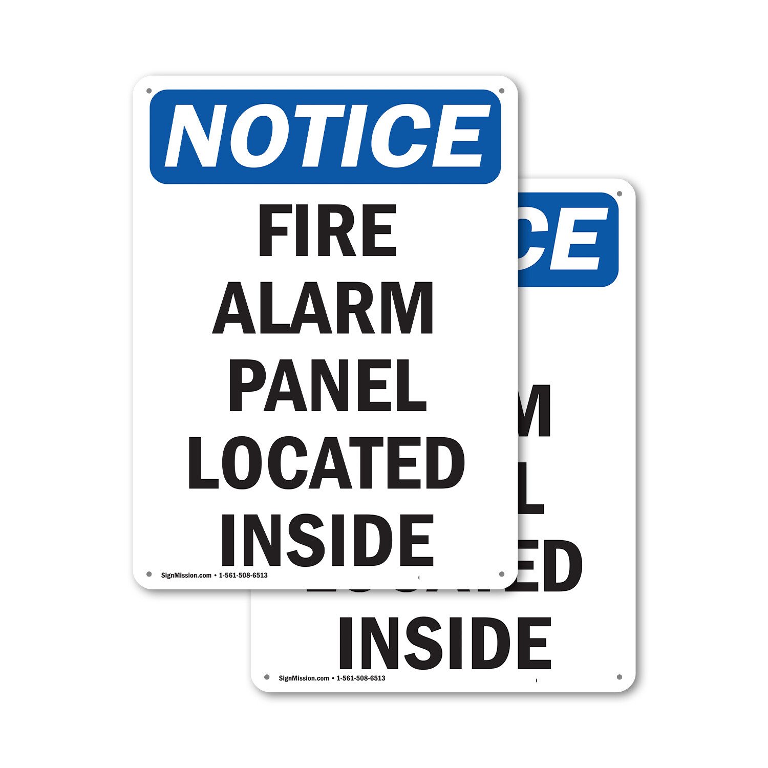 (2 Pack) Fire Alarm Panel Located Inside OSHA Notice Sign Decal Metal Plastic