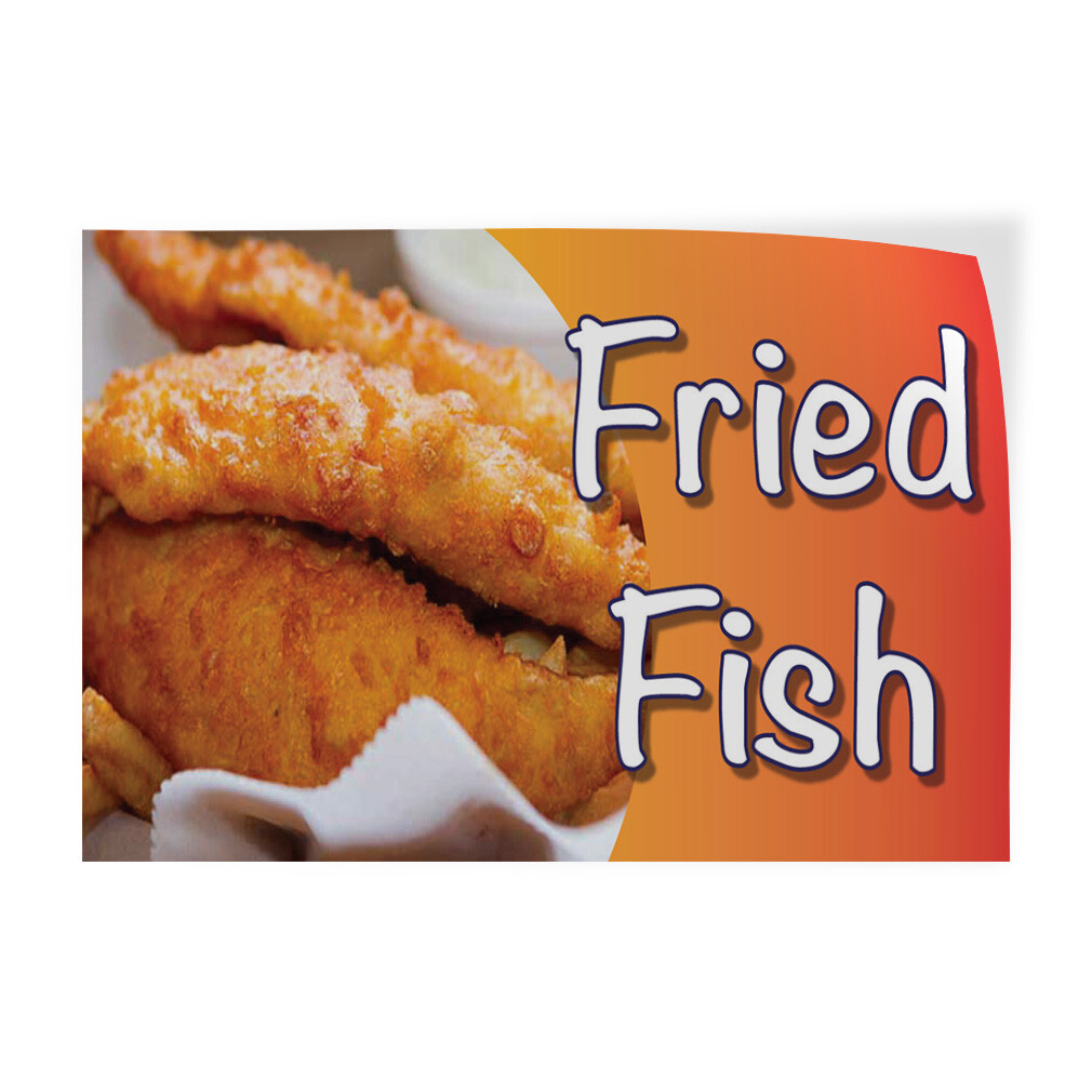 Decal Stickers Fried Fish Restaurant Cafe Bar Vinyl Store Sign Label