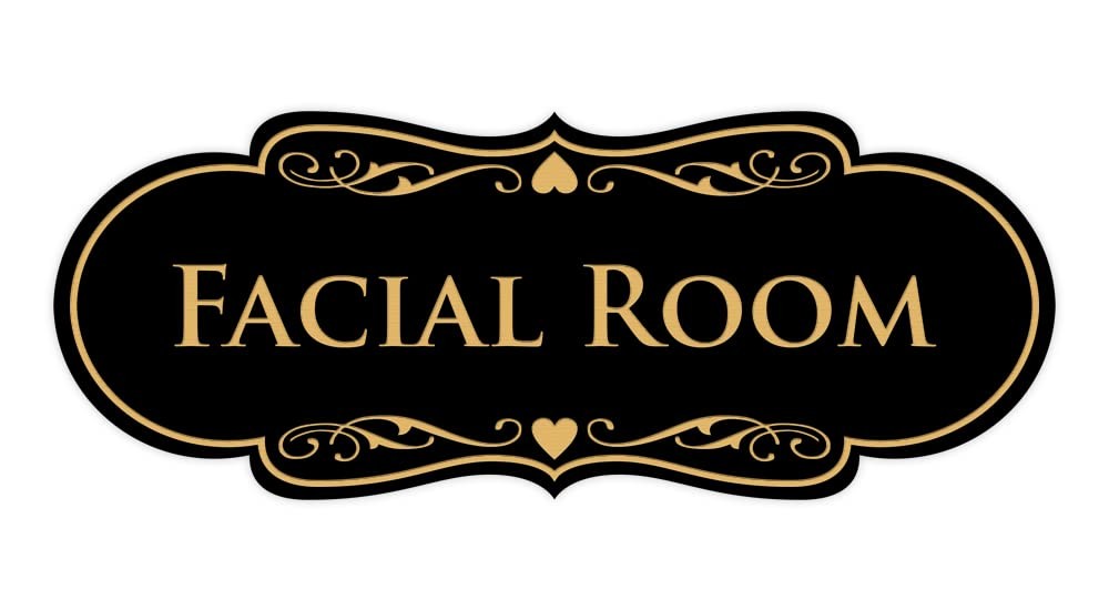 1 Pack Designer Black Gold Large Facial Room Beauty Salon Signage Easy Install
