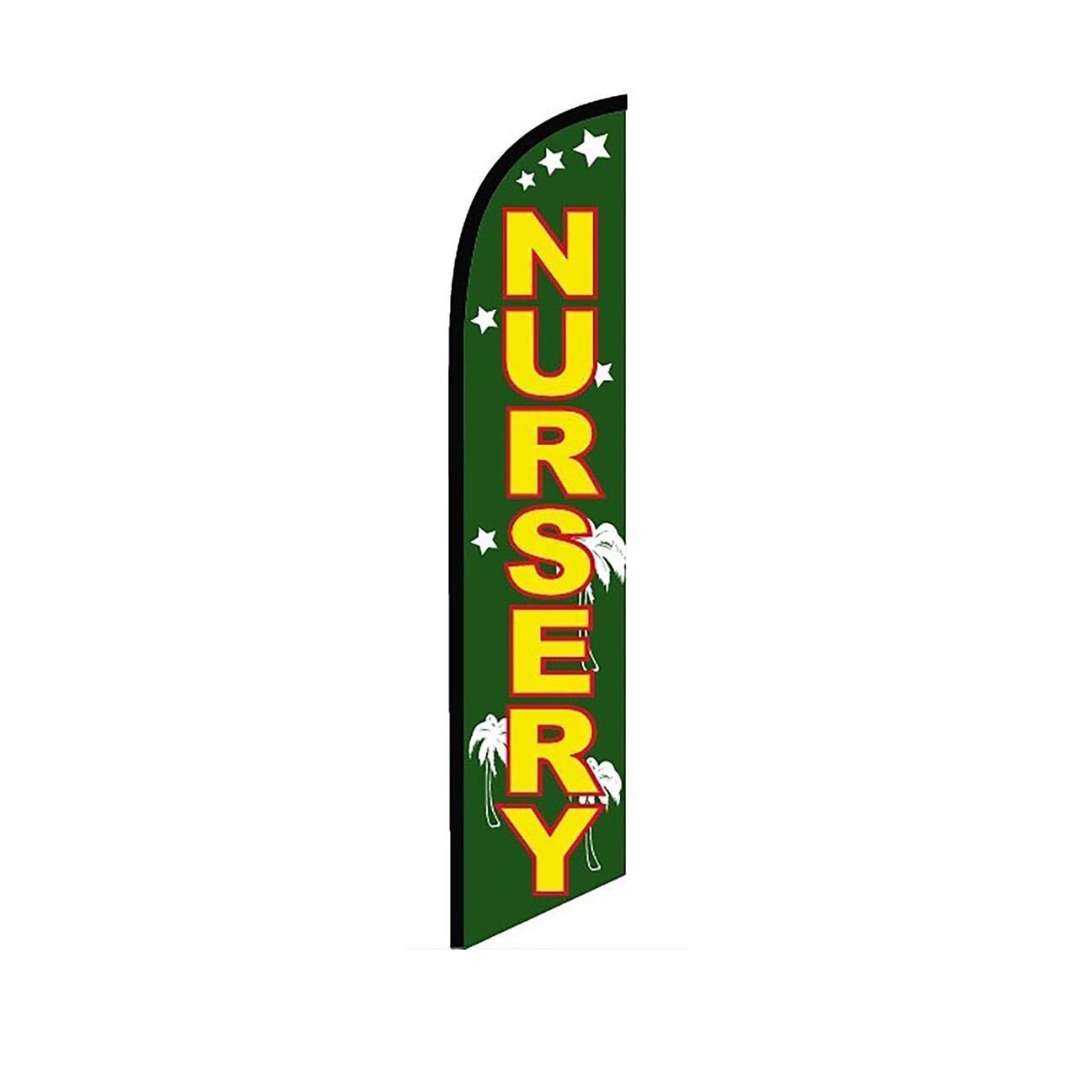 Nursery Green Swooper Flutter Feather Flag | 3ft W x 11.5ft Tall