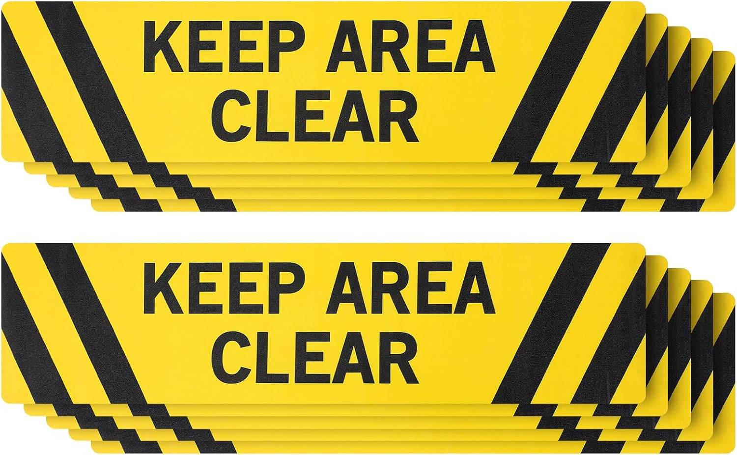 10 Pack Keep Area Clear anti Slip Adhesive Floor Sign 6″ X 24″ Keep Area Clear N