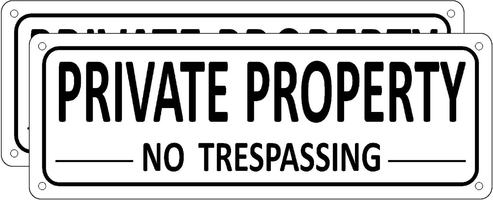 Private Property Aluminum Sign 10×3.5 Inches No Trespassing Security Flag