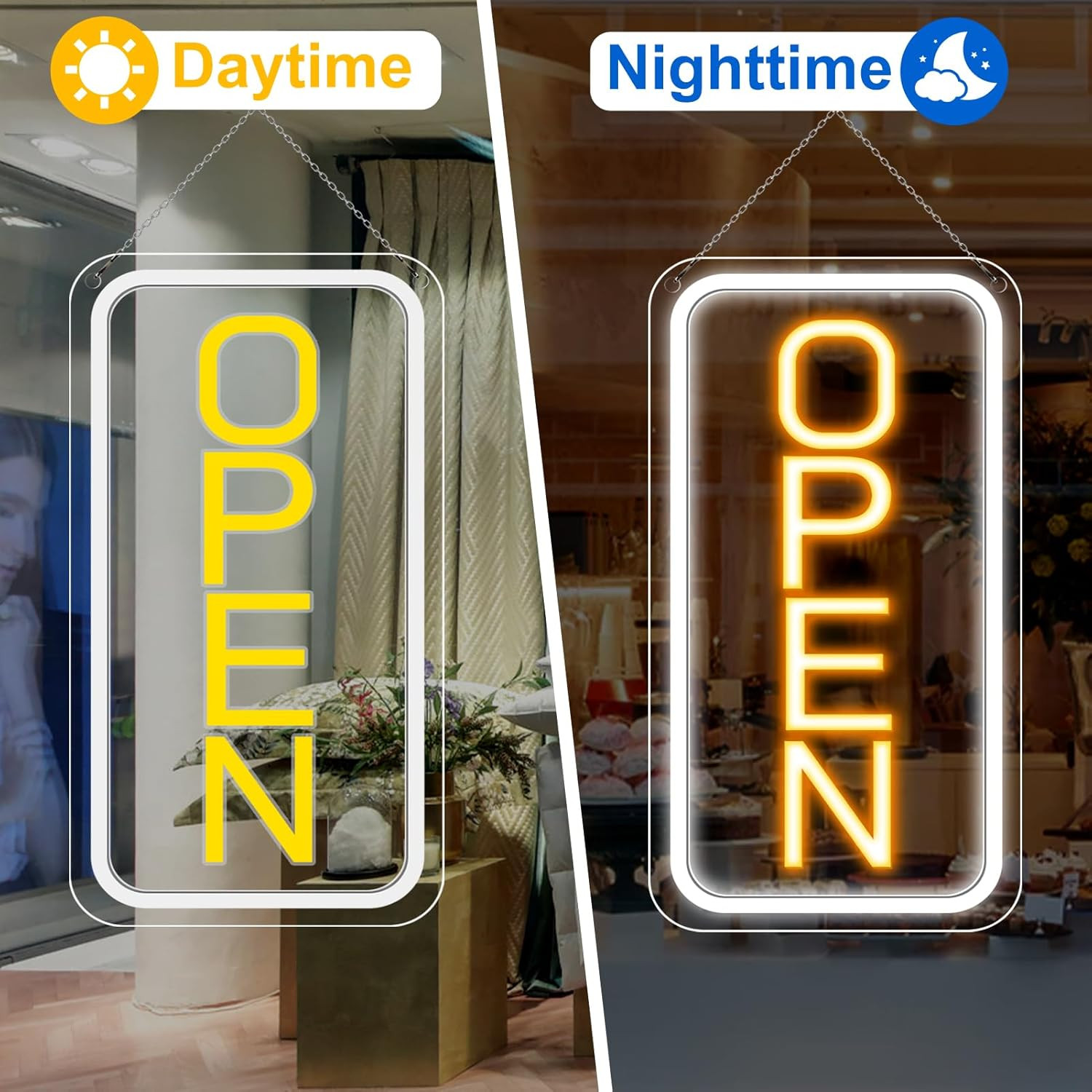 16″X 9″ Super Bright Open Sign,12V LED Neon Open Signs for Business for Window,