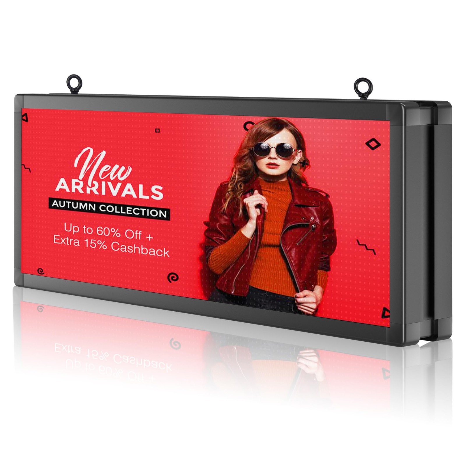 P10 39×14 Inch Double Sided led Sign Outdoor WiFi Control High Brightness Stores