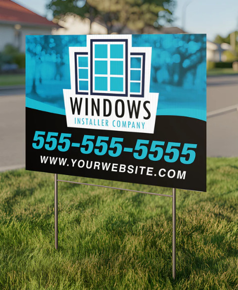 10 Pack 18×24 Yard Signs – Custom Design – Full Color – 2 Sided Stakes Included!