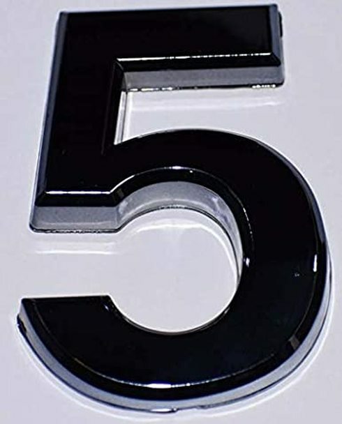 Apartment Number Sign/Mailbox Number Sign, Number 5 (Black,3D, …-REF24-1027