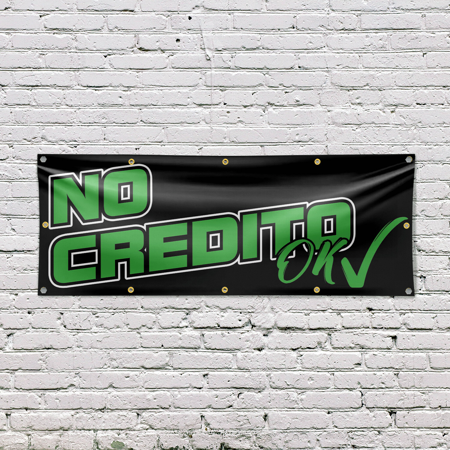 No Credito Ok Vinyl Banner Sign with Metal Grommets Heavy-Duty Single-Sided