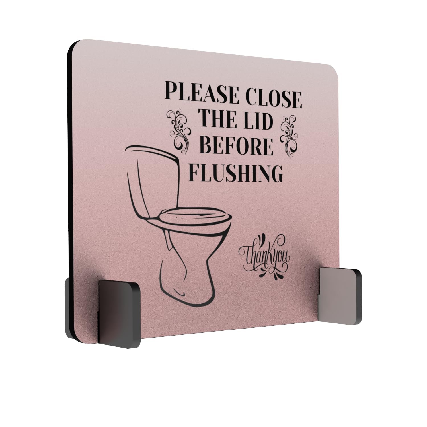 Elegant FreeStanding Bathroom Sign Close Toilet Lid Aluminum Decor Reminder