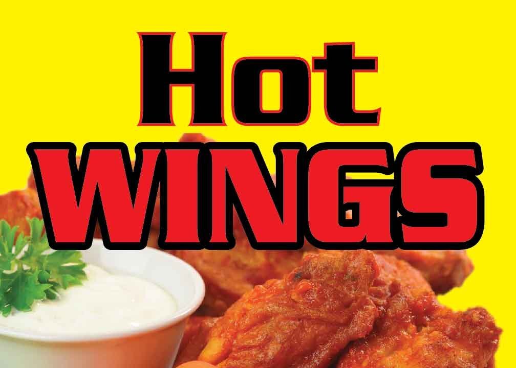 Hot Wings 14″X10″ Store Retail Food Counter/Wall Sign