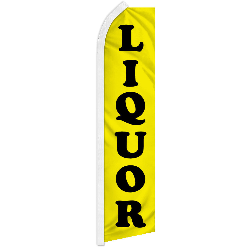Liquor Advertising Swooper Feather Flag Liquor Store Beer Wine