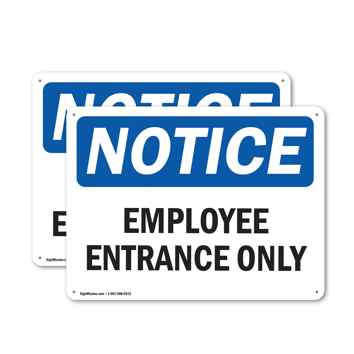 (2 Pack) Employee Entrance Only OSHA Notice Sign Decal Metal Plastic