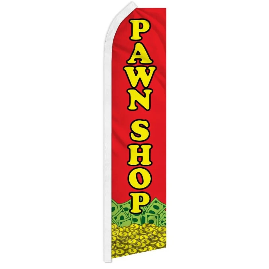 Pawn Shop Swooper Advertising Banner Flag for Gold Jewelry Loan Pawn Shops