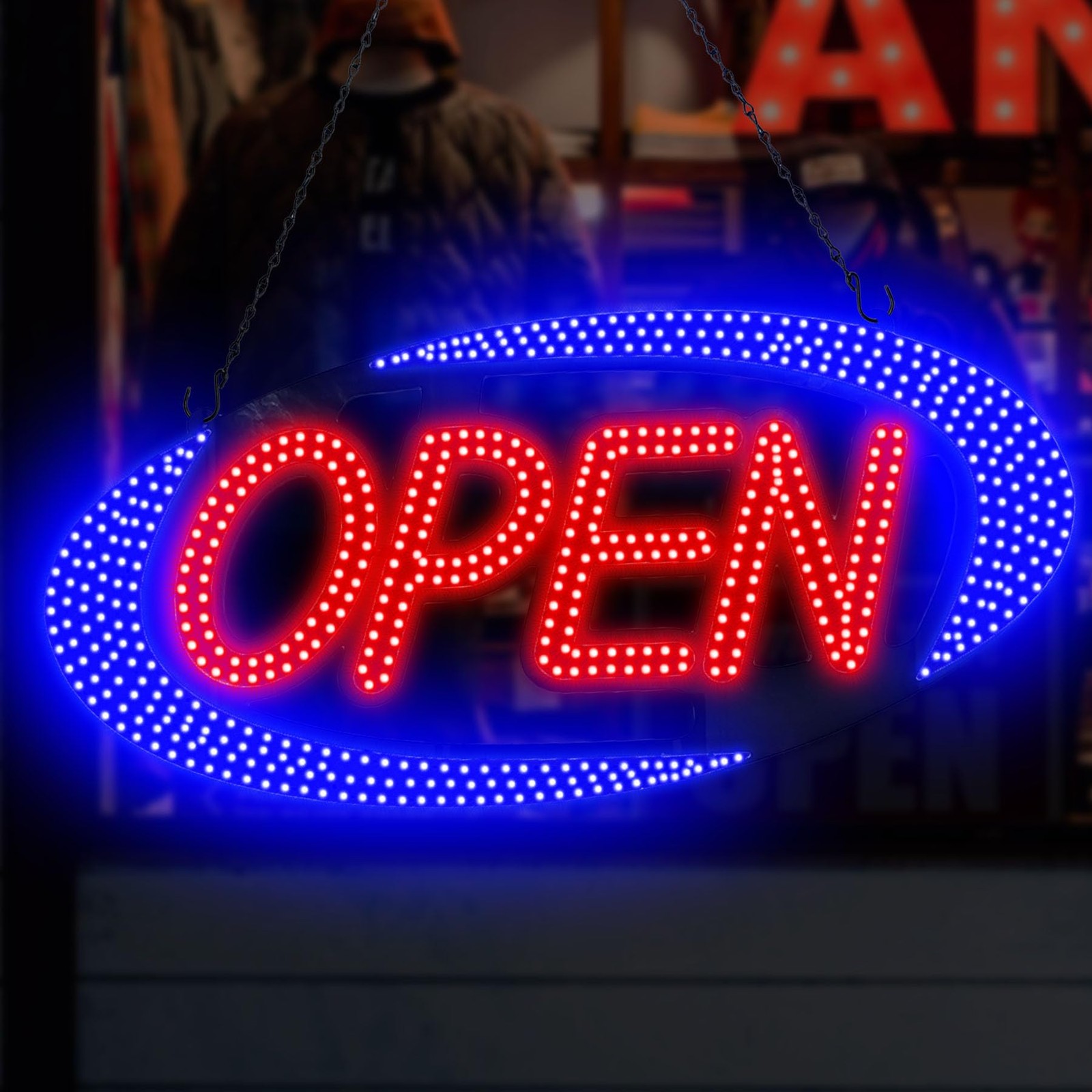 Led Open Signs for Business 30×13 inch Large Store Sign w/Remote Control Wind…