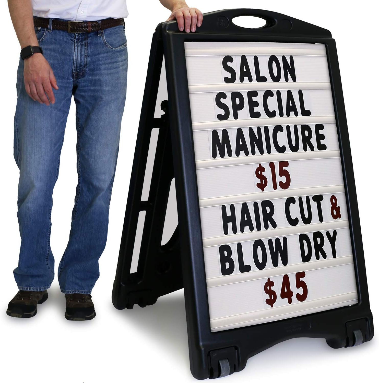24″X36″ Changeable Message Sign Board Sidewalk Sign, Standard Portable Bigboss &