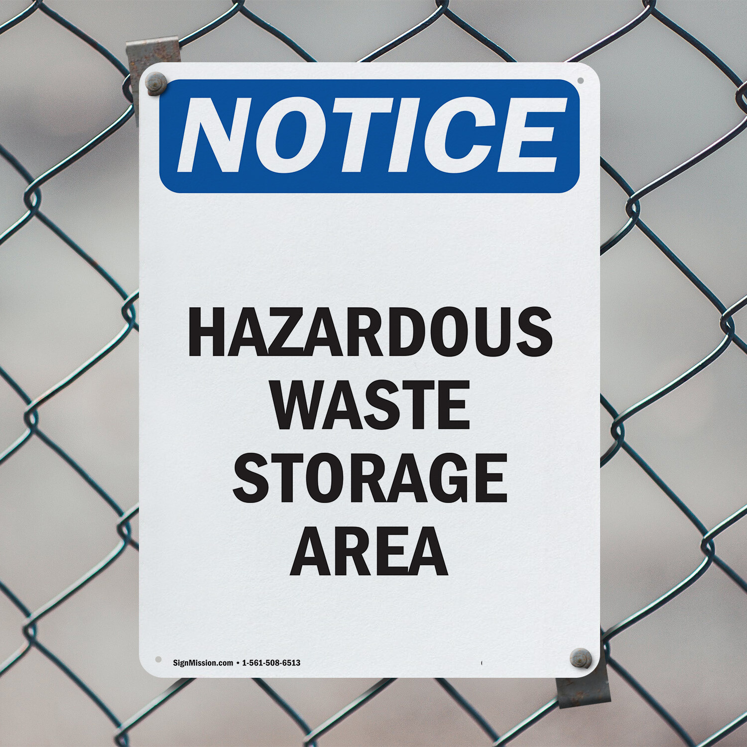 (2 Pack) Hazardous Waste Storage Area OSHA Notice Sign Decal Metal Plastic