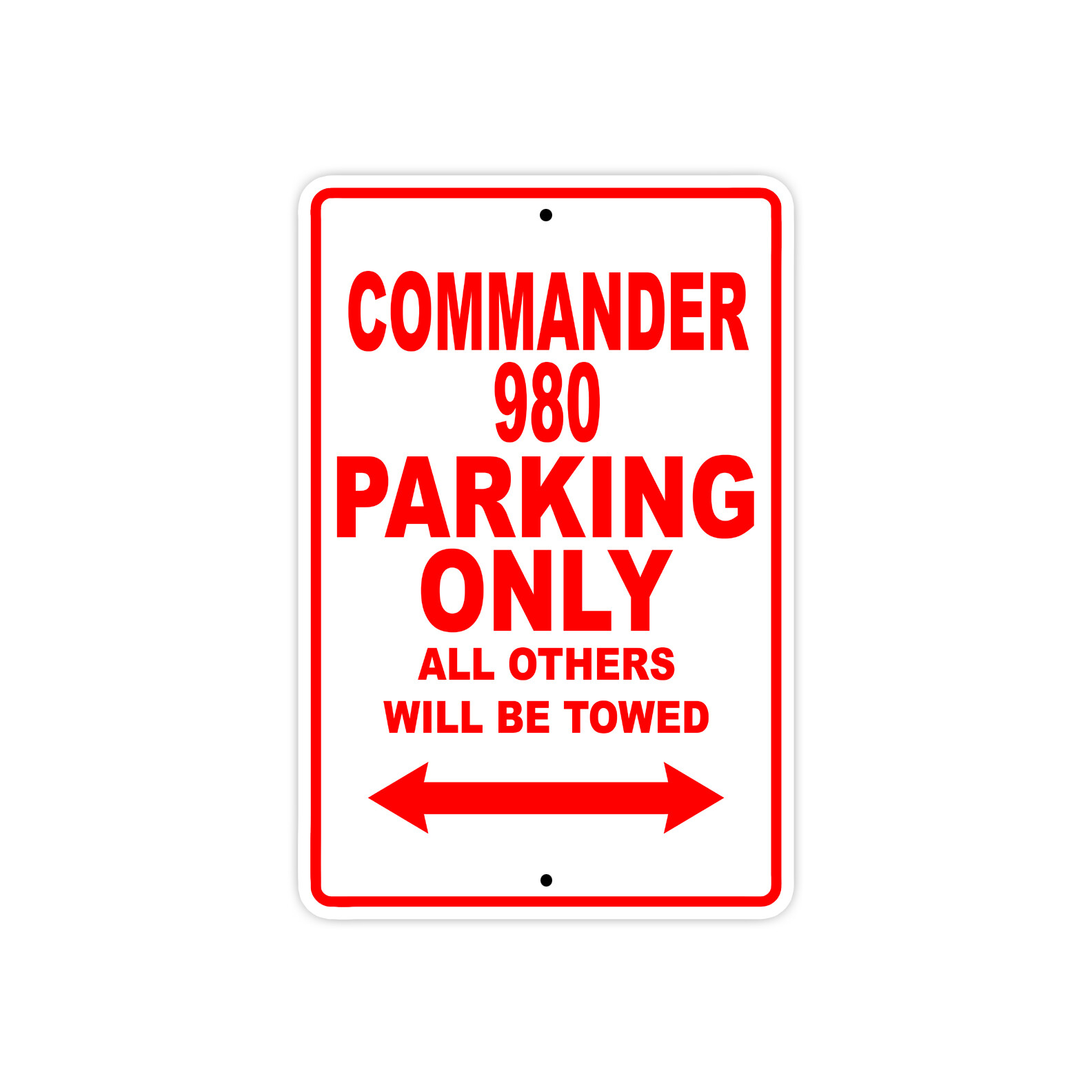 Commander 980 Parking Only Aircraft Reserved Parking Notice Aluminum Metal Sign