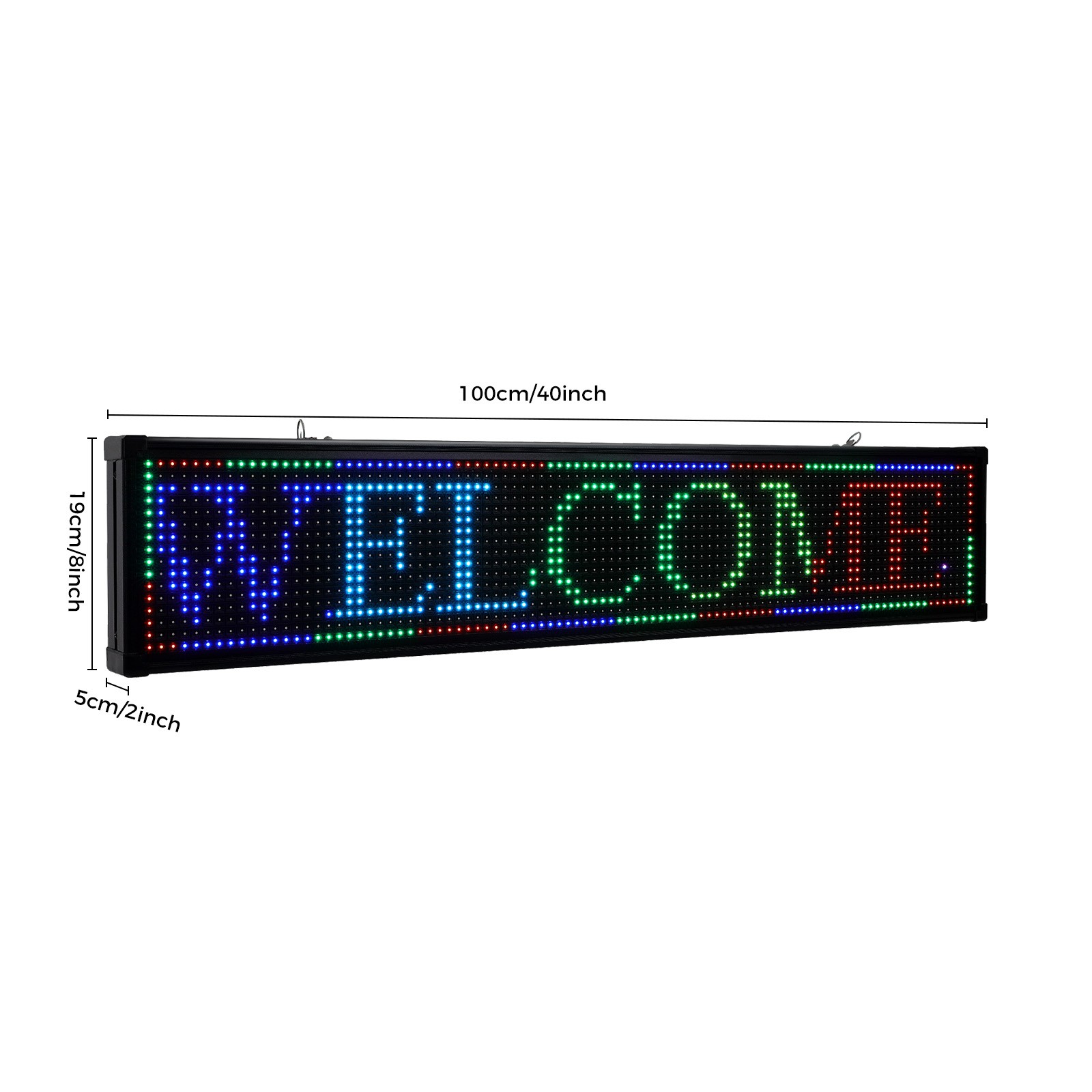 LED Display with WiFi Full Color Sign 40“ x 8“ Scrolling Huge Bright Advertising