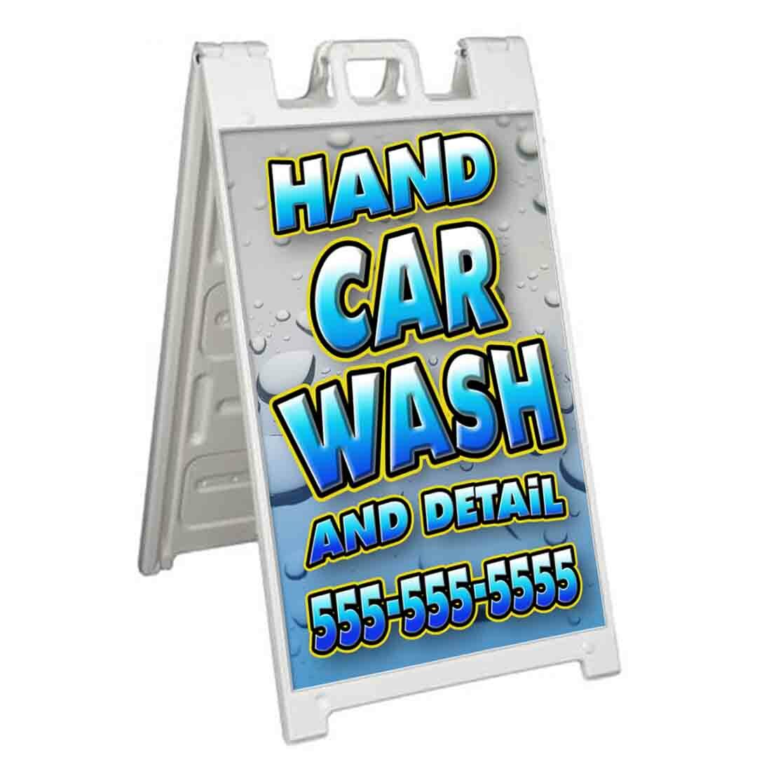 CUSTOMIZABLE CAR WASH &DETAIL Signicade 24×36 Aframe Sidewalk Sign Banner Decal