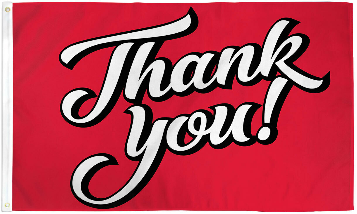 Thank You Flag 3x5ft Appreciation Flag Thank you Red Flag