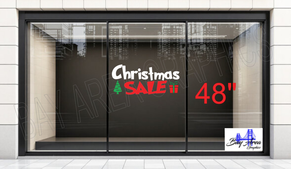 Christmas SALE Storefront WindowDecal | Exterior Vinyl Sign Waterproof