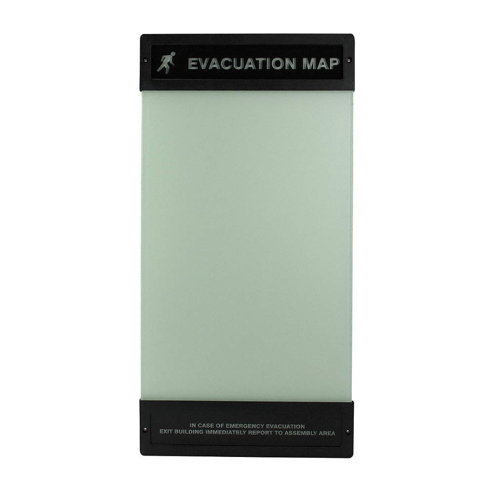 GRAINGER APPROVED DTA243 Evacuation Map Holder,Clear,22 1/8″ H 19TZ56