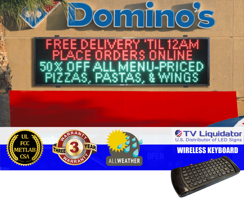 135″ x 36″ Outdoor Programmable LED Signs ~ UL, MET, CSA, FCC – TV Liquidator