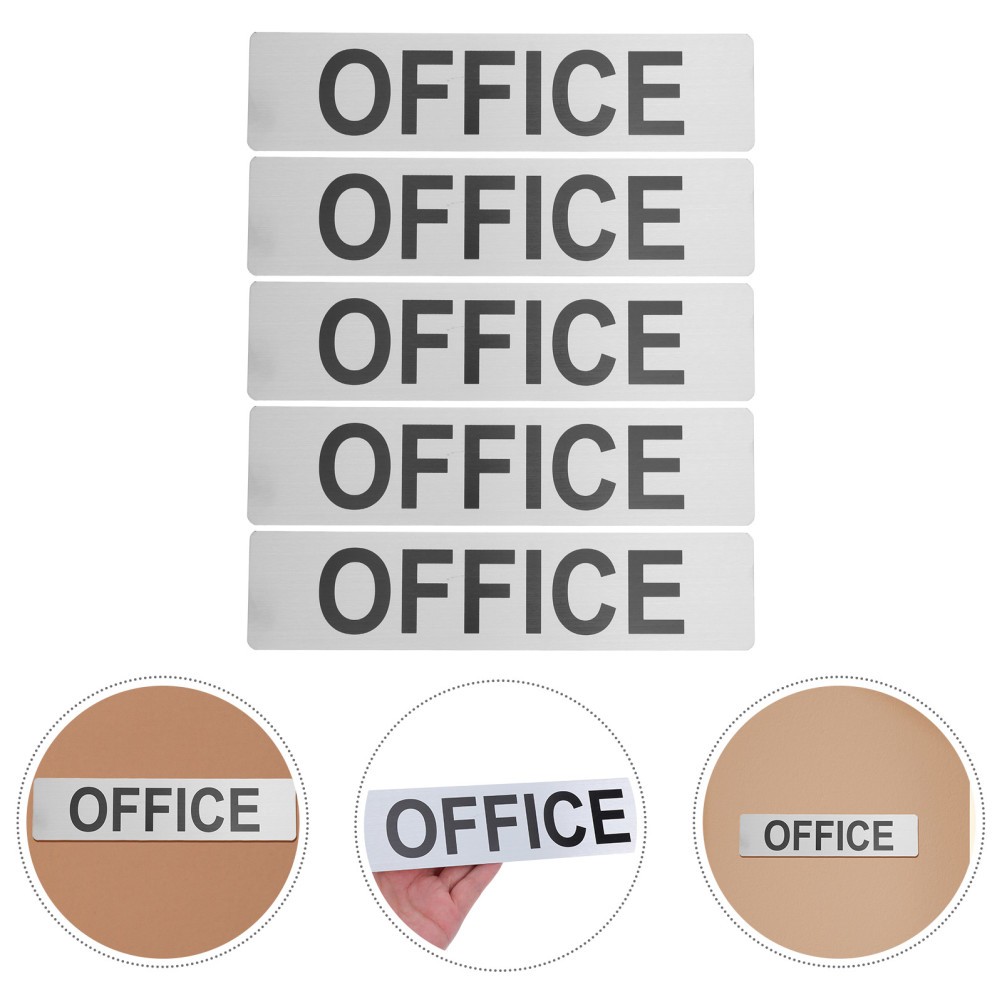 Reusable Metal Office Door Sign Aluminum Alloy Silver Business Plaque