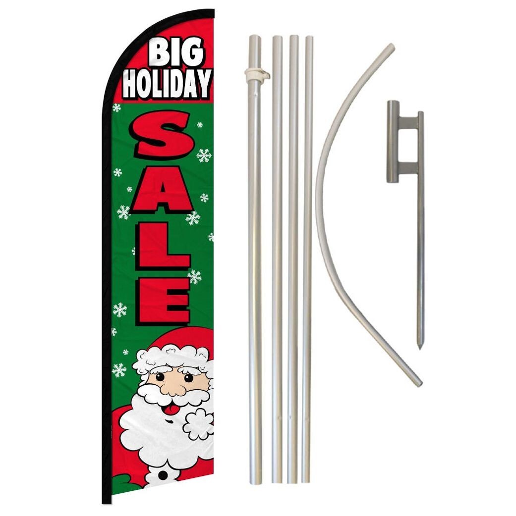 Big Holiday Sale Windless Advertising Banner Flag & Pole Kit