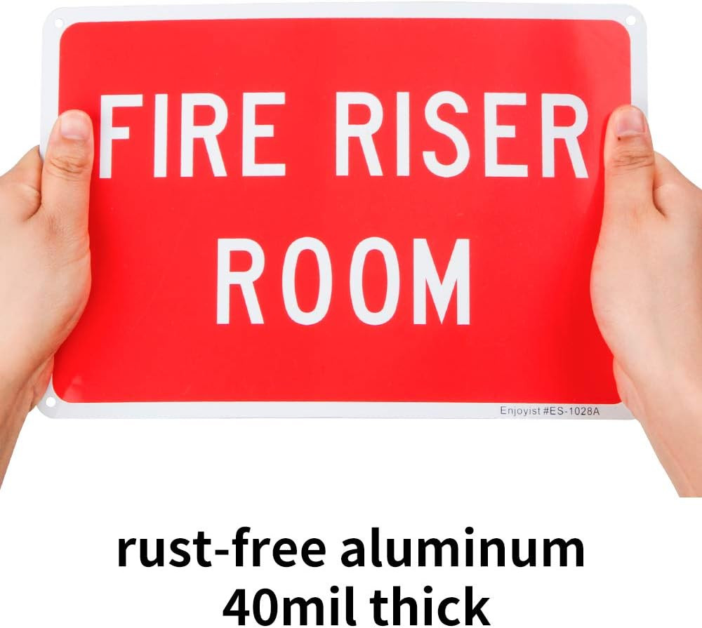 2-Pack Fire Riser Room Sign, 10″X 7″ .04″ Aluminum Reflective Sign Rust Free Alu