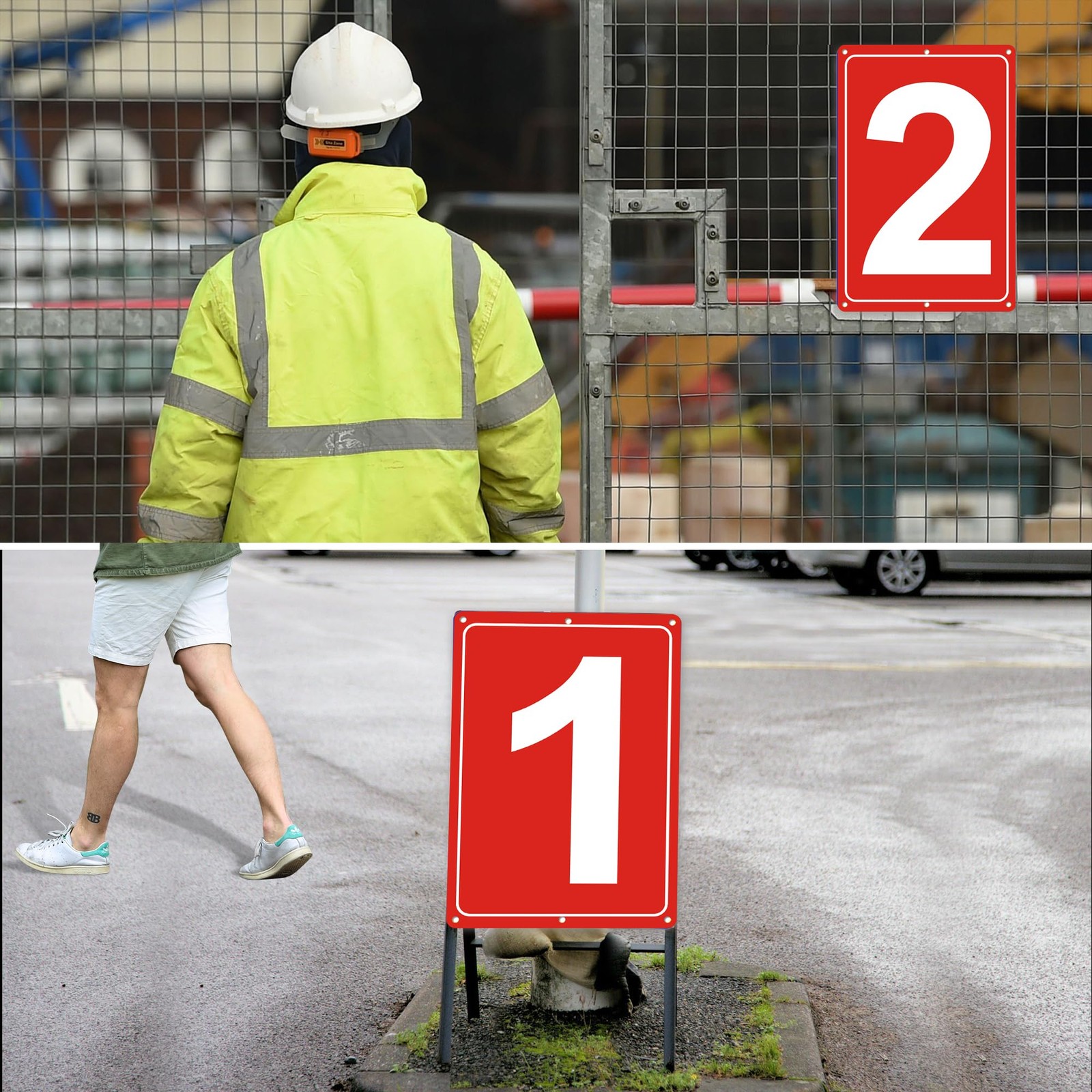 Numbered Sign, Aluminum Number Signs for Tennis Court, 12×8 inches Signage fo…