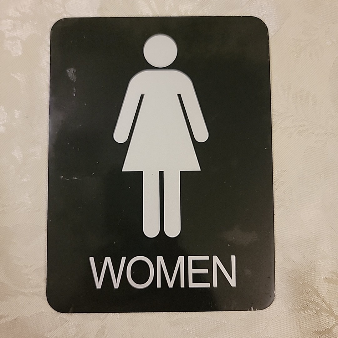 Bathroom Restroom Sign for Businesses Men and Women 6×5 Self Adhesive No Drill