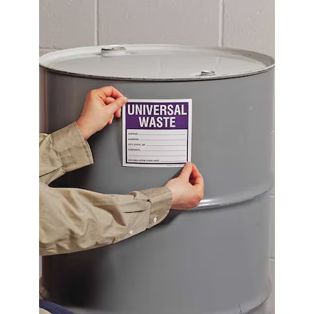 Accuform Mhzw17psc Hazardous Waste Label, 3-7/8 In. H, Pk100
