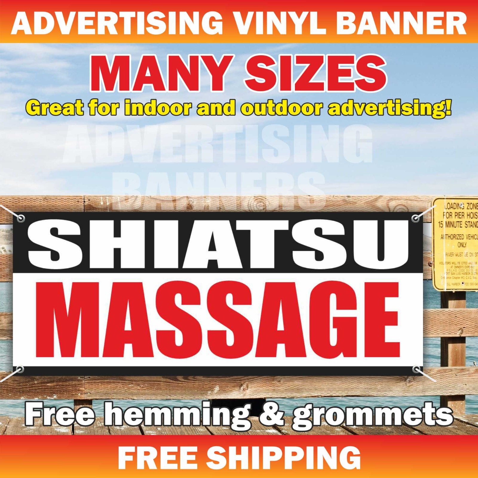 MASSAGE SHIATSU Advertising Banner Vinyl Mesh Sign Beauty Spa Chinese Asian Nice