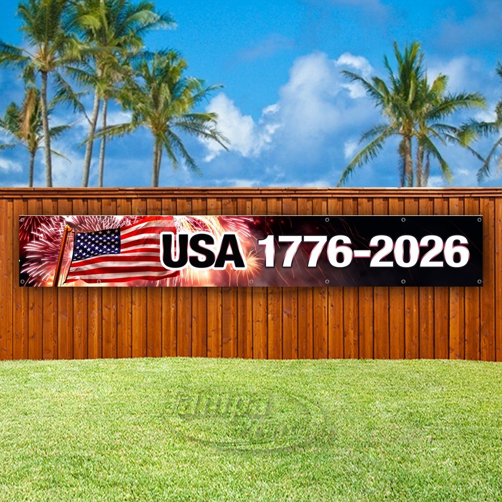 USA 1776-2026 Advertising America Independenc Vinyl Banner Flag Sign USA XL02500