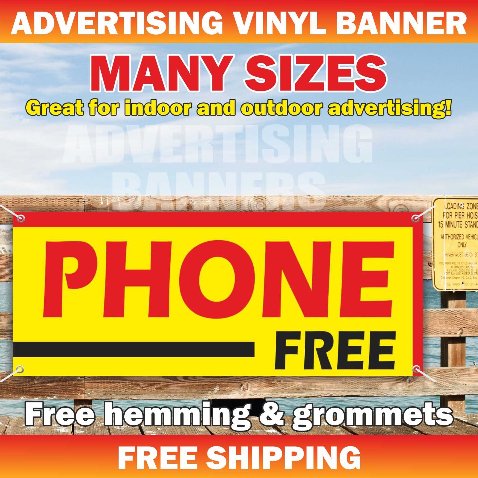 FREE CELL PHONE Advertising Banner Vinyl Mesh Sign Flag Cell Phone Shop Store