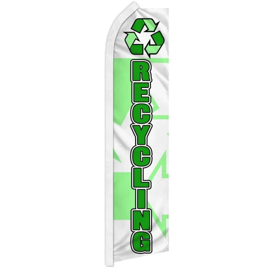 Recycling Swooper Flutter Feather Advertising Recycle Center Banner Flag