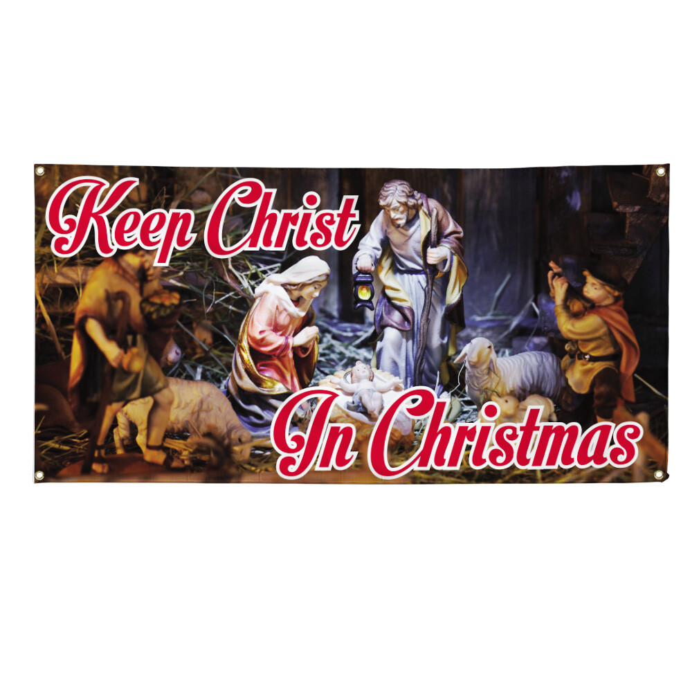 Vinyl Banner Multiple Sizes Keep Christ in Christmas Business C Outdoor