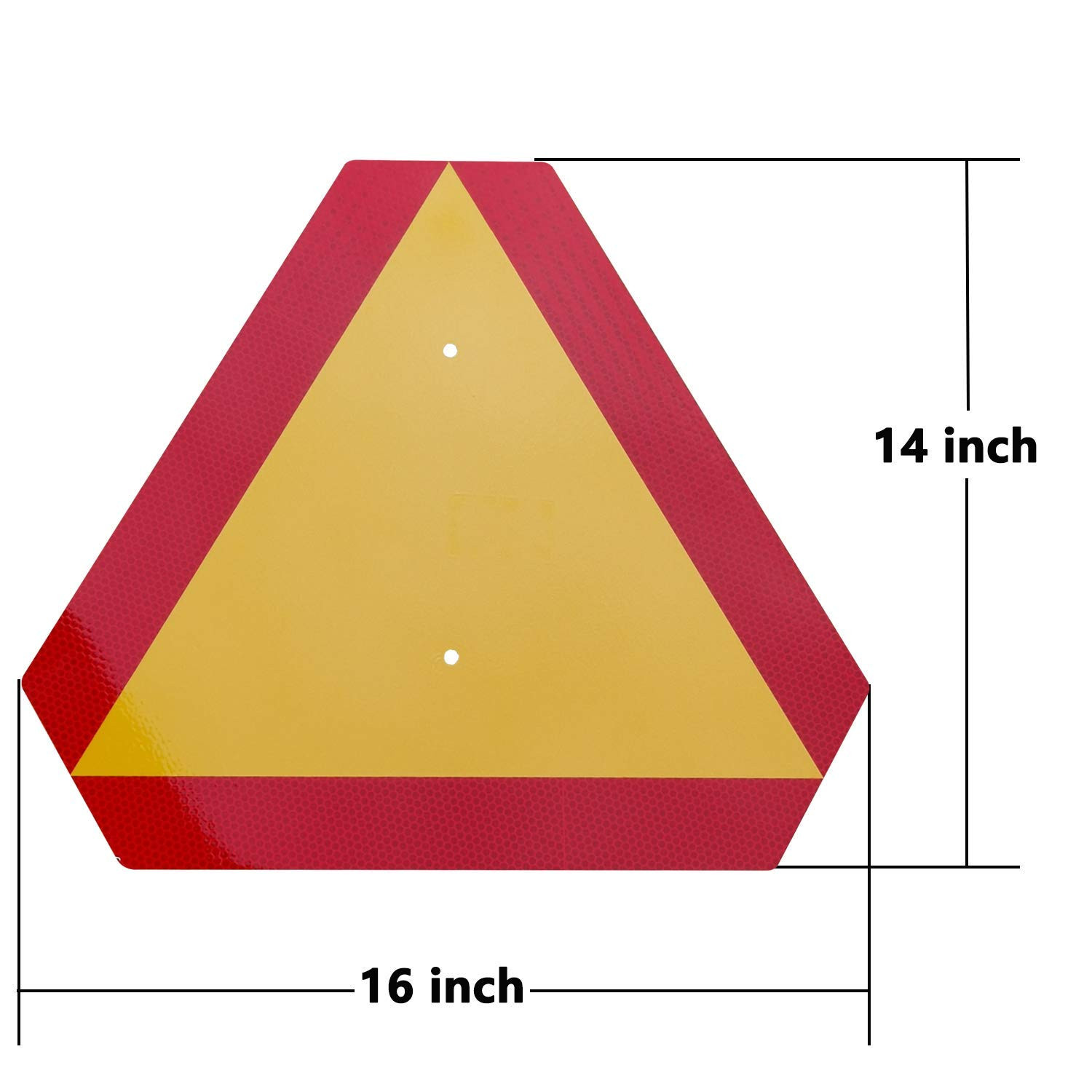 Orange Slow Moving Vehicle Sign, SMV Reflective Triangle, 14X16 Aluminum | Refle