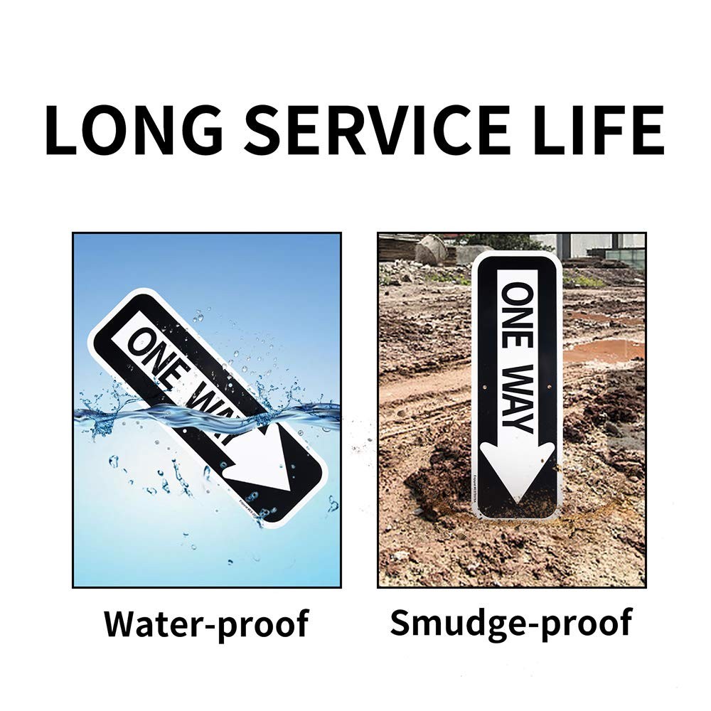 2-Pack Large One Way with Right Arrow Sign 18″x 6″ .04″ Aluminum Reflective Sign