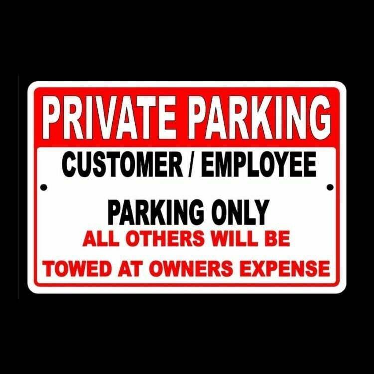 Customer/Employee Parking Only Other Vehicles Towed Owners Expense Sign / Decal