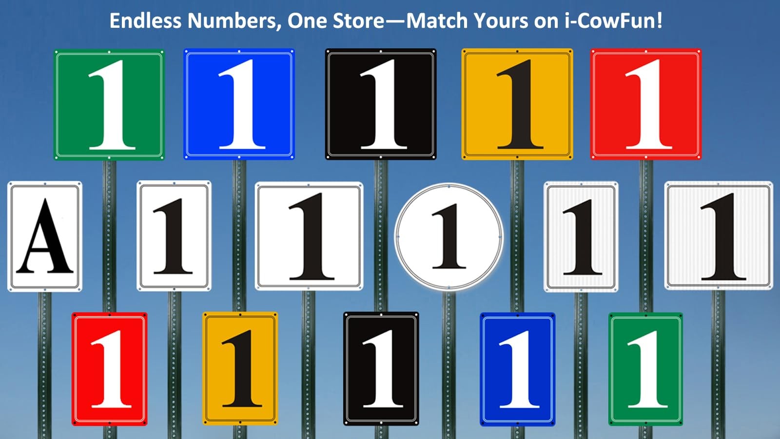 i-CowFun Premium Metal Number Signs 12 – Aluminum 12″ X 12″ Parking Spot Numb…