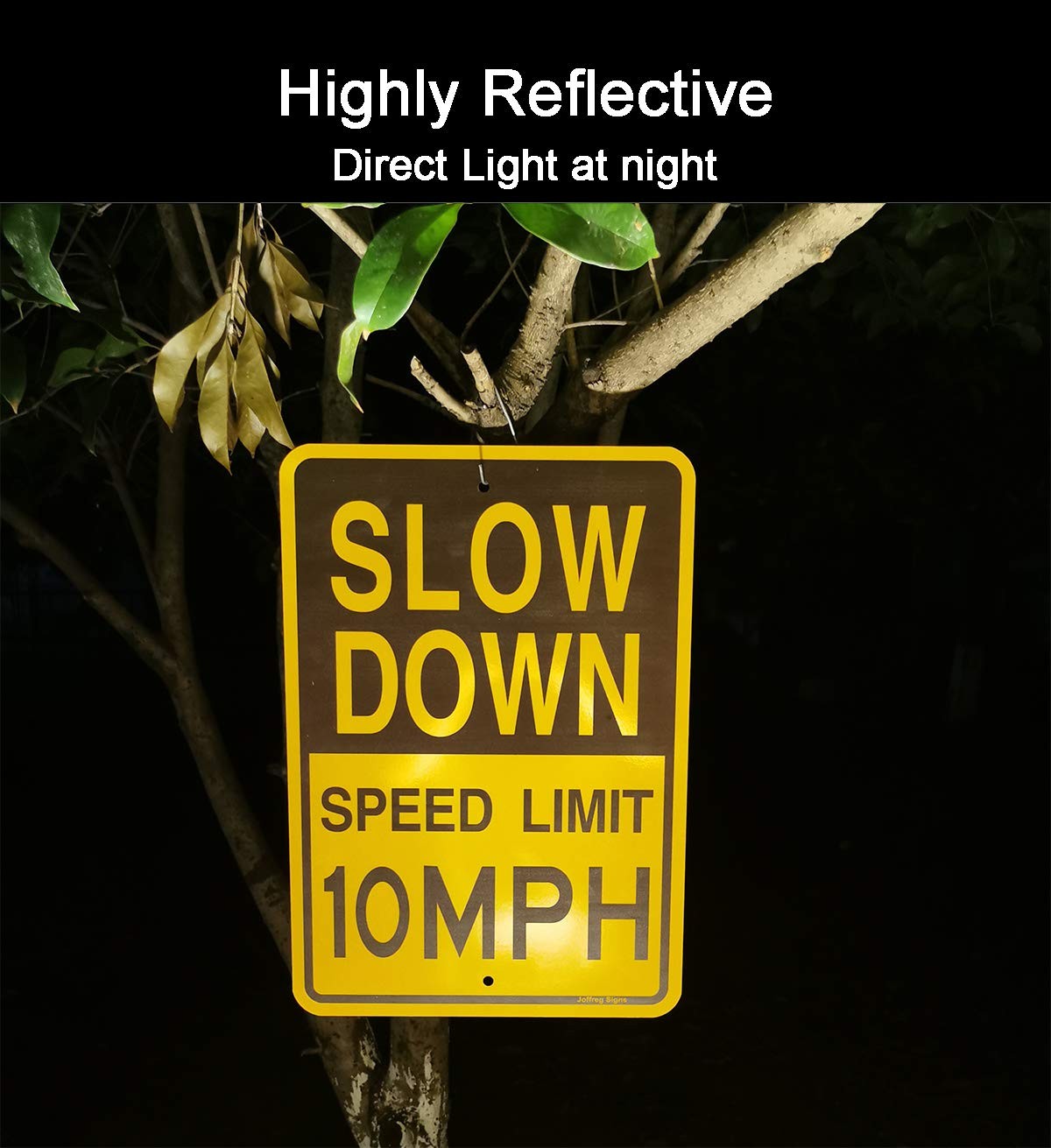 2 PCS Slow Down Speed Limit 10 MPH Sign 17×12 Inch Reflective Aluminum