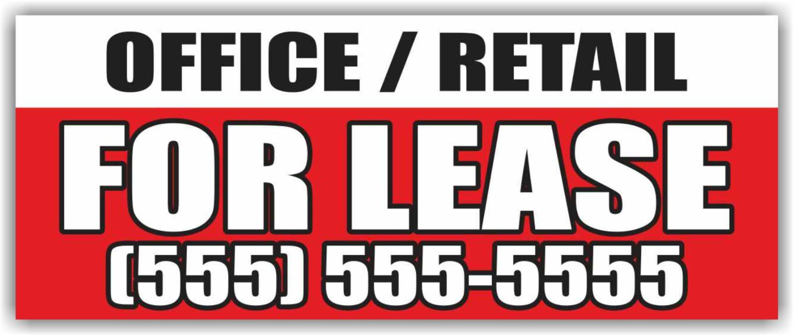 OFFICE RETAIL FOR LEASE Advertising Banner Vinyl Mesh Sign Space rent Realtor