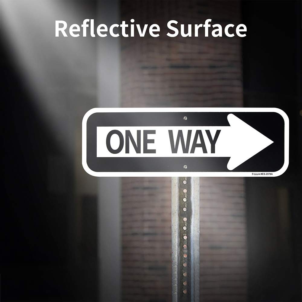 2-Pack Large One Way with Right Arrow Sign 18″x 6″ .04″ Aluminum Reflective Sign