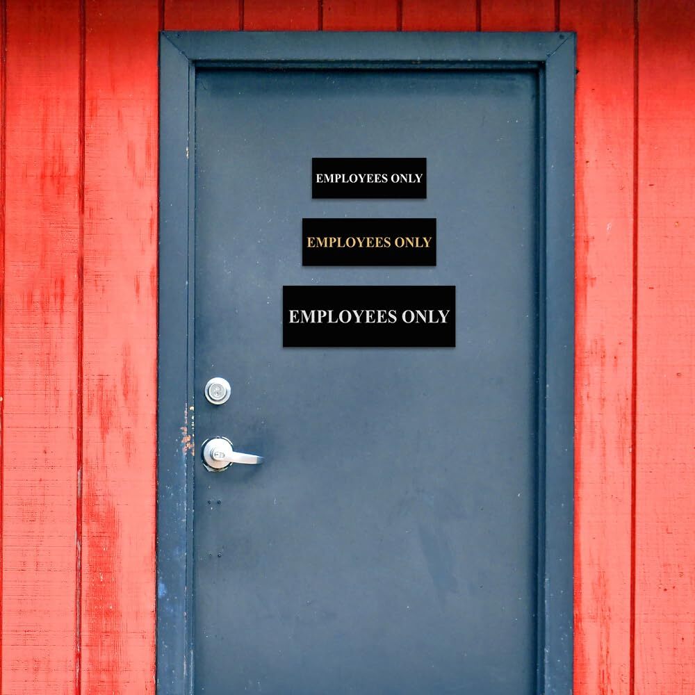 Employees Only Sign Navy Blue Gold Large Wall Door Staff Only Installation