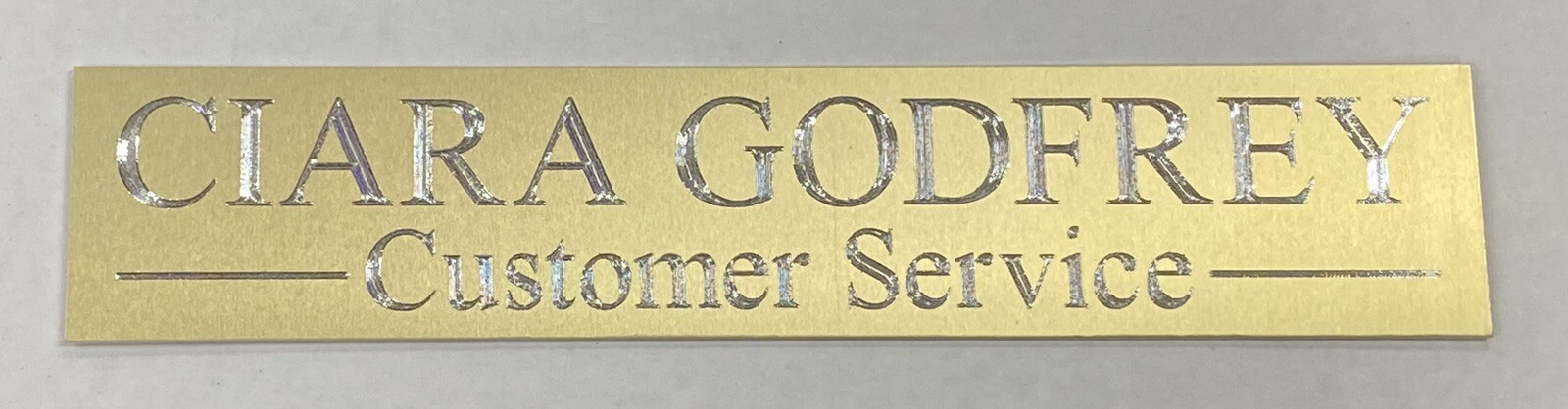 Engraved 8×2 Custom Name Plate Office Wall Door Desk Gold Metal Sign Plaque