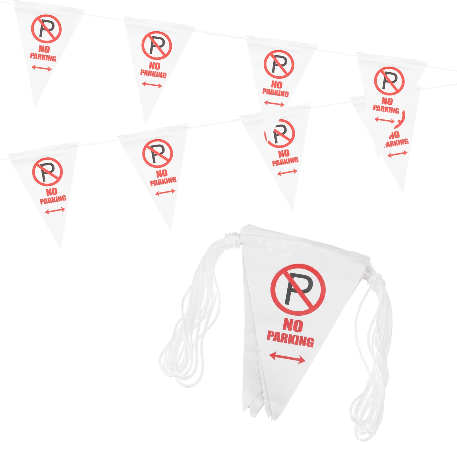 37ft Pennant Banner Flags, No Parking Warning Flagging Banner Safety Flag Bar…