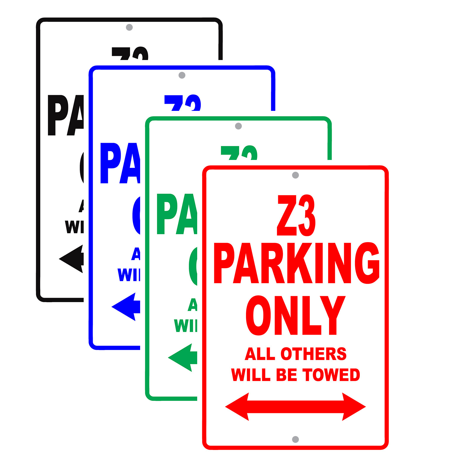 Z3 BMW Car Reserved Parking Only All Others Towed Garage Aluminum Metal Sign