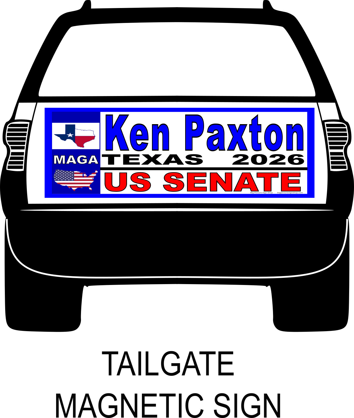 KEN PAXTON US SENATE TEXAS 2026 – MAGNETIC CAR SIGNS -FREE SHIPPING -USA MADE